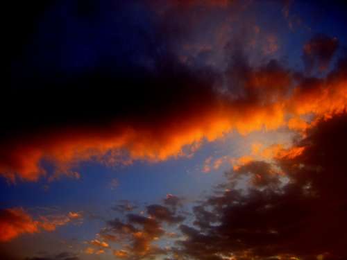 Clouds Sun Light Rays Red Orange Bill