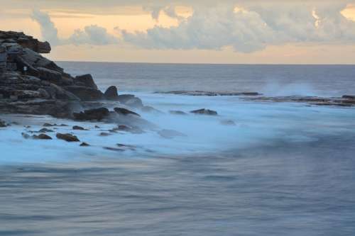 Clovelly Sydney Australia Ocean Waves Rocks