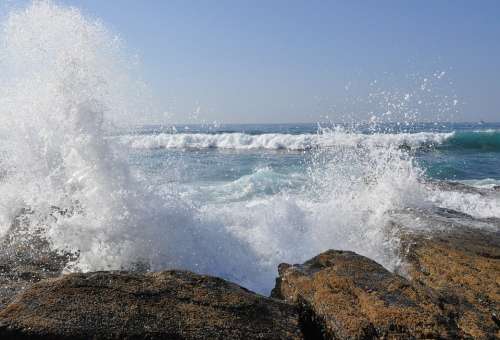 Coast Rock Surf Sea Water Water Ocean Foam Spray