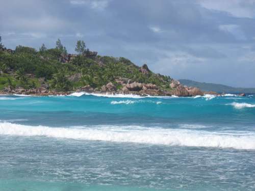 Coast Rock Wave Sea Caribbean