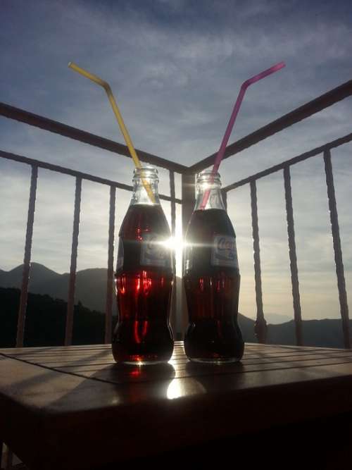 Coca Cola Bottles Drink Pair Couple Romantic