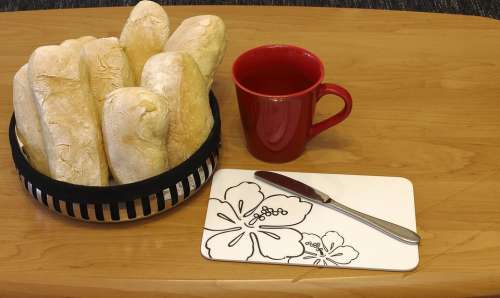 Coffee Cup Breakfast Loaf Roll Food Eat Flour