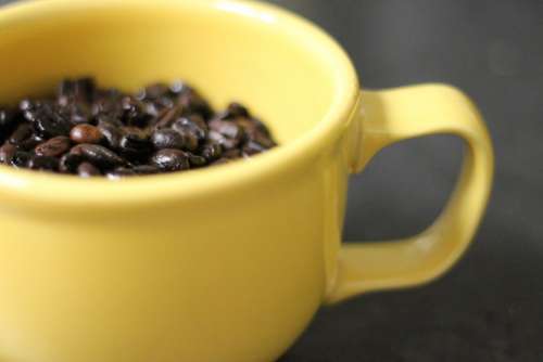 Coffee Cup Mug Yellow Drink Caffeine Food Bean