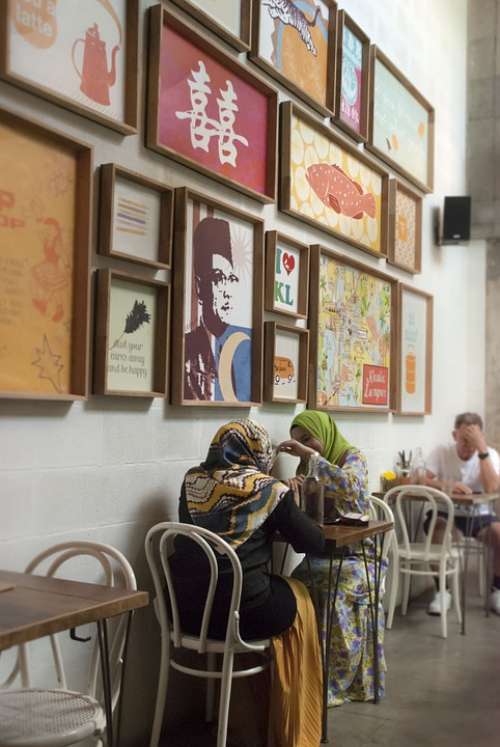 Coffee Shop Scarf Muslim Discussion Kuala Lumpur