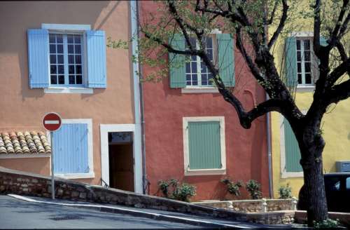 Colourful Houses Roussillon Provence France