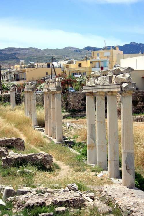 Columns Greece Ancient Ruins Greek Architecture