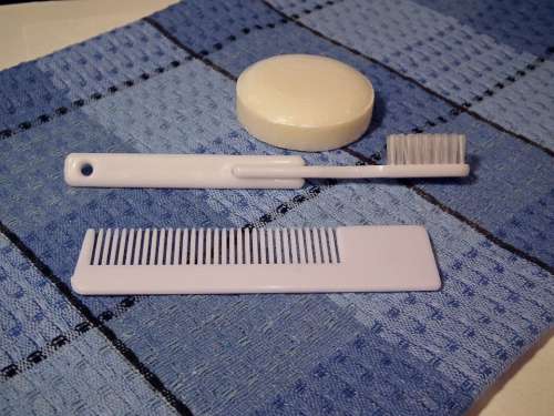 Comb Tooth Brush Soap Towel Bathroom Hygiene Set
