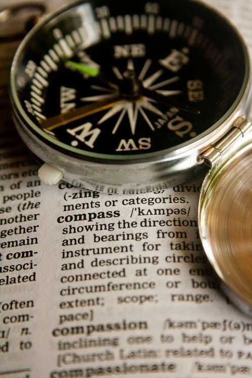 Compass Definition Word Dictionary Text Page Book