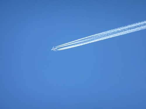 Contrail Sky Blue Flight Freedom Clear