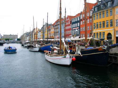 Copenhagen Boats Colourful Denmark Waterfront