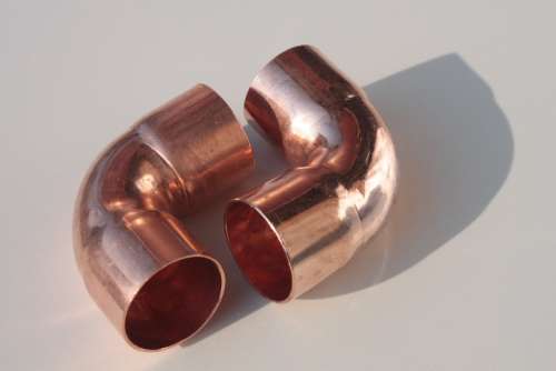 Copper Elbow Fittings Pipes Red Shine Objects