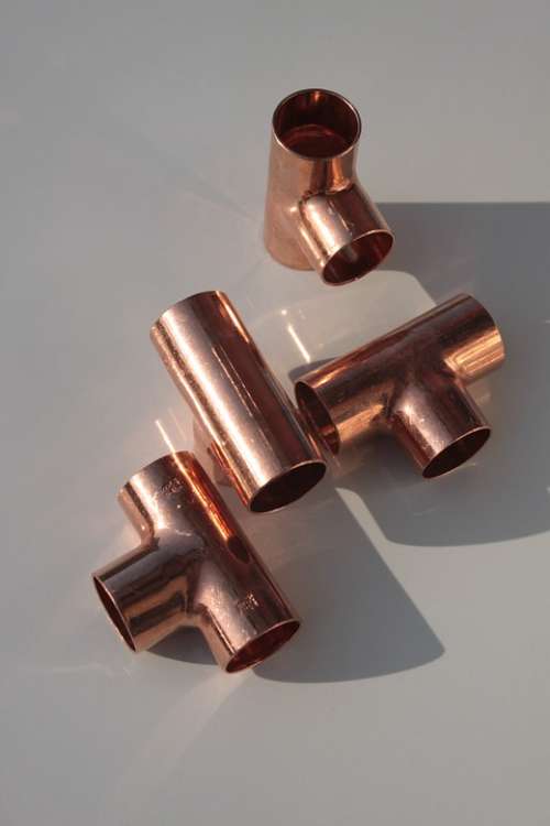 Copper Equal Fittings Joints Metal Soldered Tee