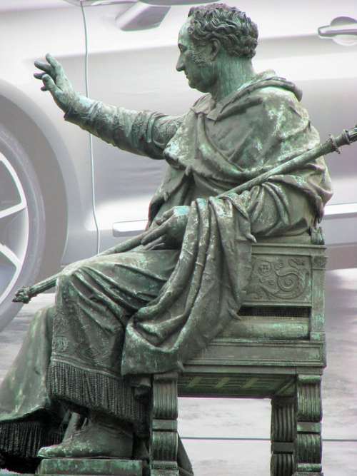 Copper Statue Scepter Emperor Imperator Copper