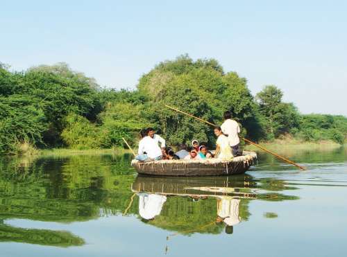Coracle Ride Krishna River Raichur Karnataka India