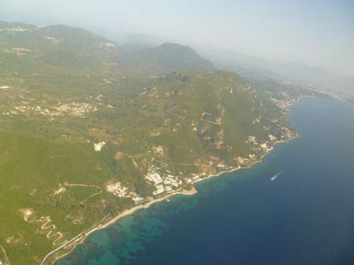 Corfu Air From The Air Airphoto Island Greece