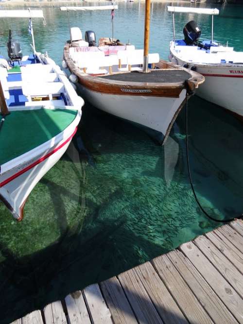 Corfu Paleokastrista Greece Sea Water Sun Boats