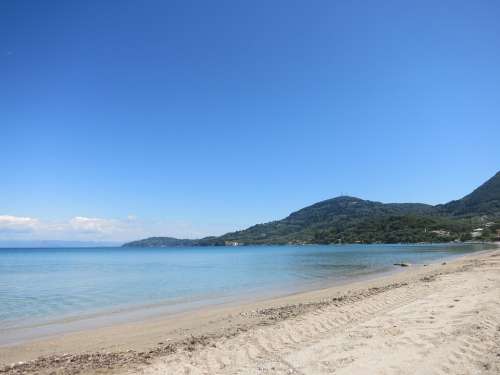 Corfu Griechemland Blue Sky Sea Beach Ocean