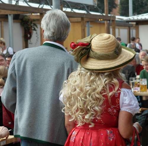 Costume Bavaria Bavarian Pair Before Man Woman