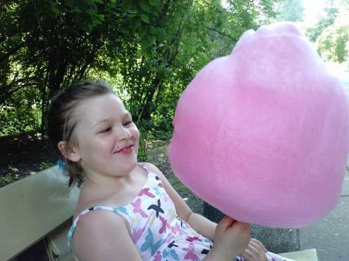 Cotton Candy Child The Little Girl Park A Smile