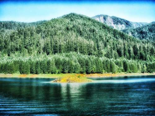 Cougar Reservoir Oregon Mountains Landscape Scenic