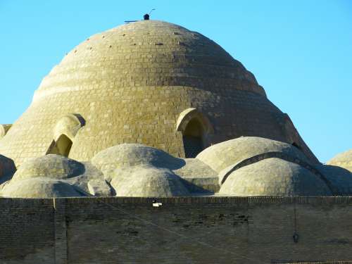 Couple Bazar Dome Bazar Bukhara Market Stone