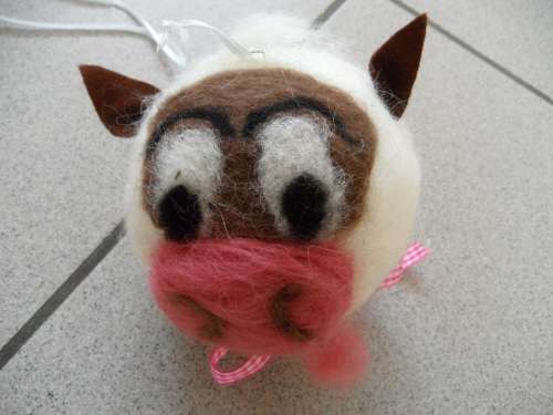 Cow Felted Felt Homemade Decoration Deco