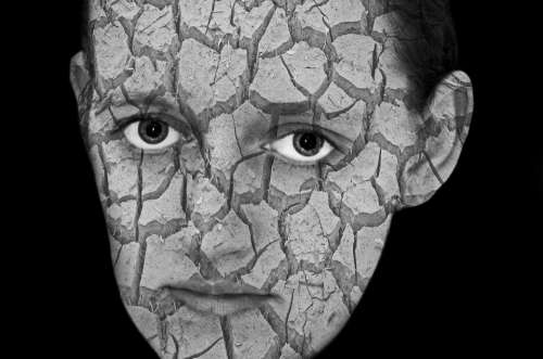 Cracked Cracks Face People Woman Female Portrait
