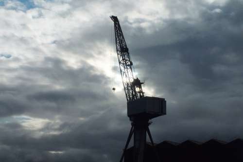 Crane Lifting Crane Construction Sky Clouds