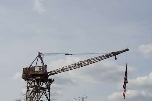 Crane Baltimore Flag Machine Heavy Equipment