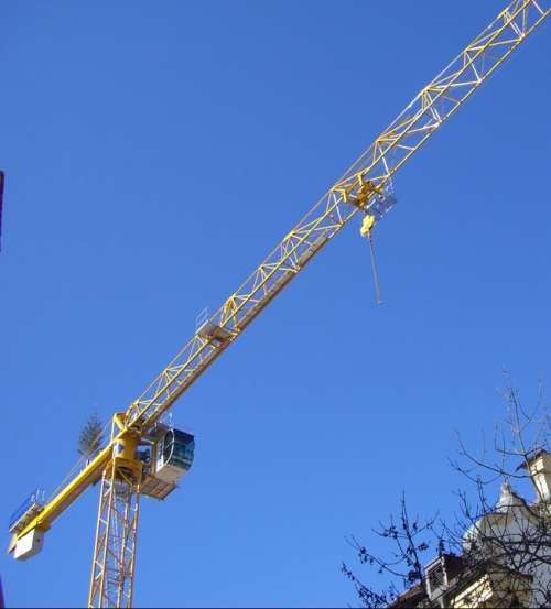 Crane Baukran Crane Arm Lift Loads Sky Blue