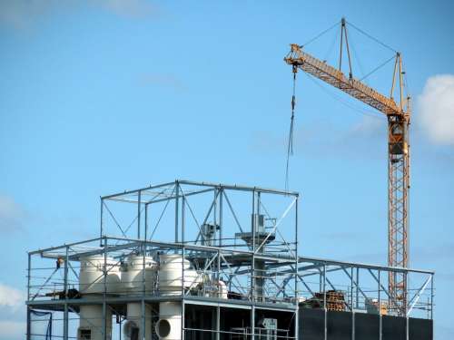 Crane Scaffold Construction Architecture Work