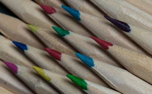 Crayons Colors Lines Wood Forest Instrument