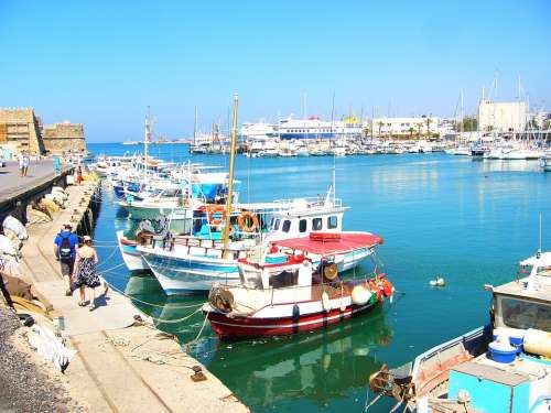 Crete Island Of Crete Greece Boats Vacation Port