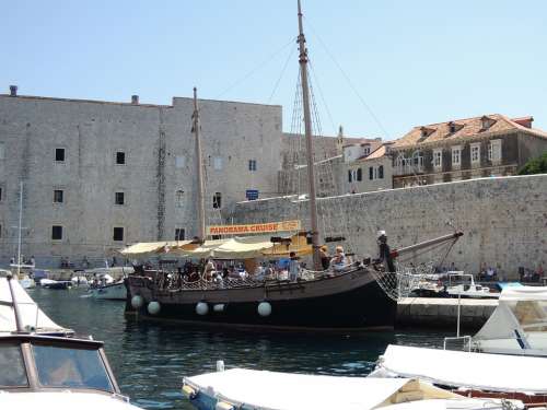 Croatia Dubrovnik City Boat Old Town Pirate Ship