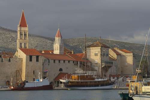 Croatia Dalmatia Trogir Historic Center Port