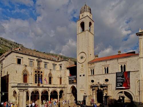 Croatia Historic Center Dubrovnik Steeple Building