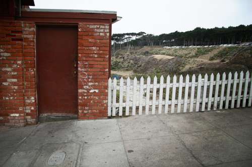 Crooked Fence Door Home Property Brick Beach