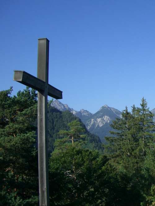 Cross Summit Cross Firs Mountains Allgäu Alps Sky