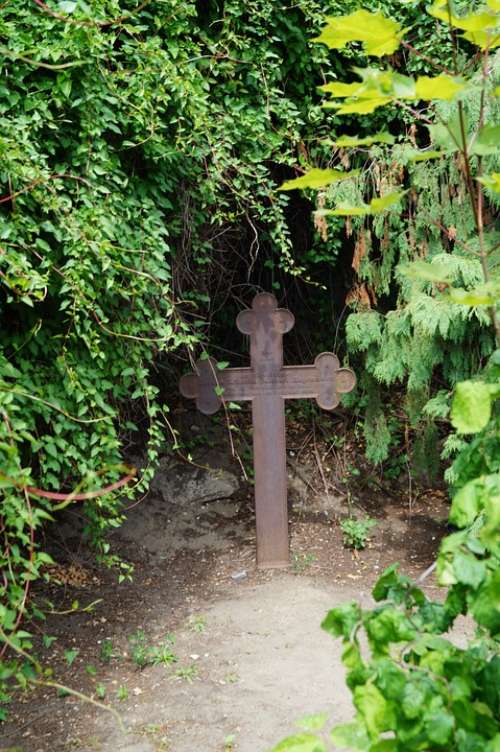 Cross Alone Death Cemetery Graves Crosses Dead