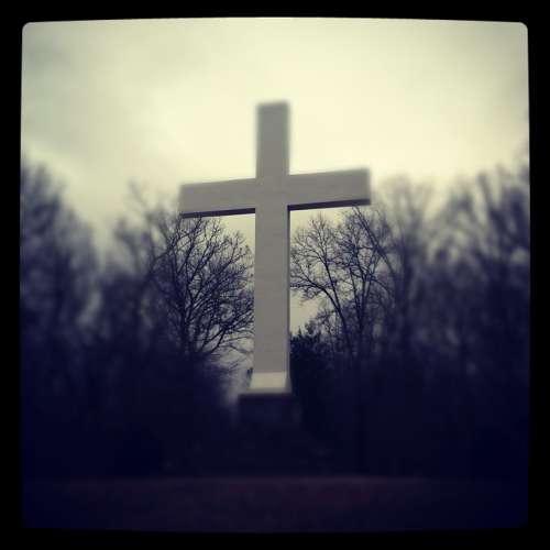 Cross Scenery Winter Landscape Sky Christianity