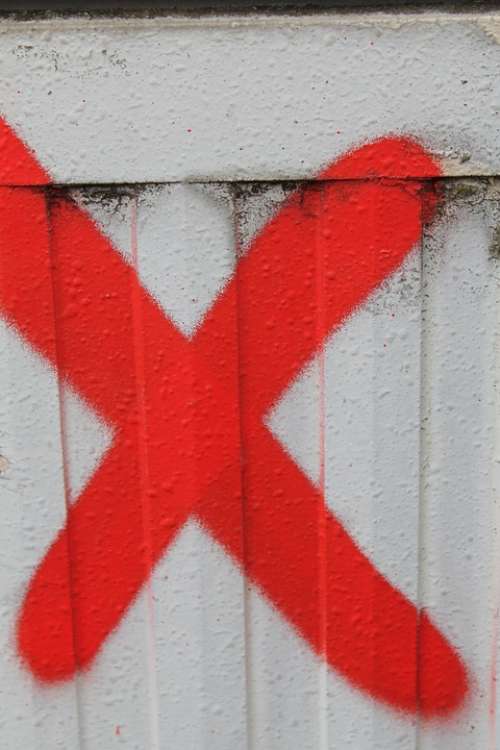 Cross X Letter Red Graffiti Abc Alphabet Road