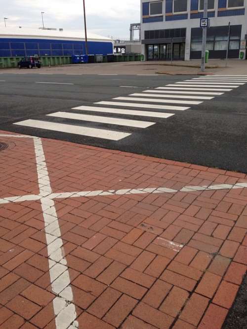 Crosswalk Road Marking Bremerhaven Columbus Kai