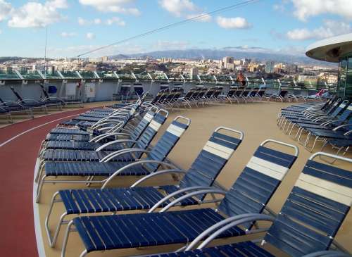 Cruiseship Deckchairs Sunloungers Deck Expensive