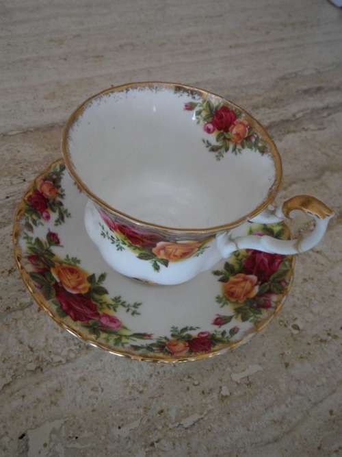 Cup Old Porcelain Tender Decorated Verschnörkelt