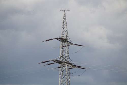 Current Strommast Power Line Power Poles Sky