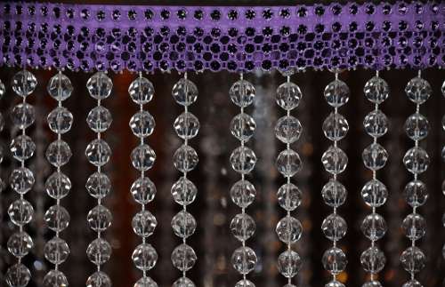 Curtain Drape Folds Salmon Colored Crystal Beads