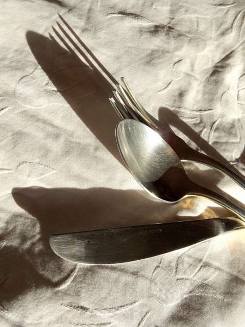 Cutlery Fork Spoon Cloth Table Canvas