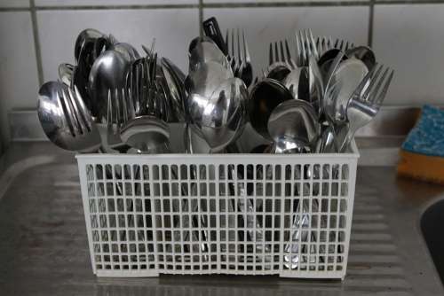 Cutlery Basket Cutlery Fork Spoon Rinsed Kitchen