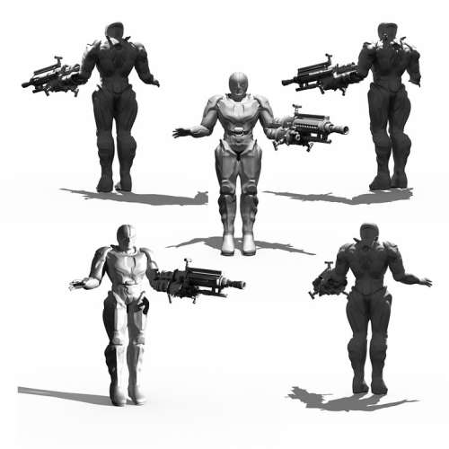 Cyborg Bio Mechanics Render 3D Model