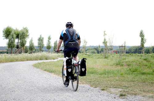 Cyclists Bike Cycling Sport Sky Landscape